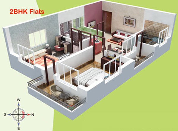 2bhk sectionalview